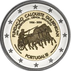 moneda conmemorativa 2 euros Portugal 2026 Fundación Gulbenkian  - 1