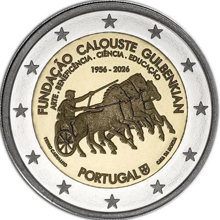 moneda conmemorativa 2 euros Portugal 2026 Fundación Gulbenkian  - 1