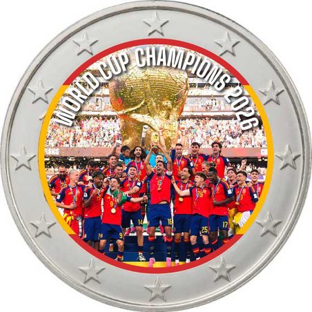 moneda 2 euros color España Campeones Fifa 2026. Color 1  - 1