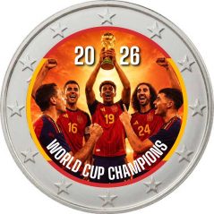 moneda 2 euros color España Campeones Fifa 2026. Color 3  - 1