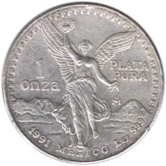 Moneda onza de plata Mexico 1991 Libertad.  - 1