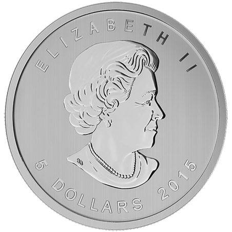 Moneda onza de plata 5$ Canadá 2015 Halcón Colirrojo. Color