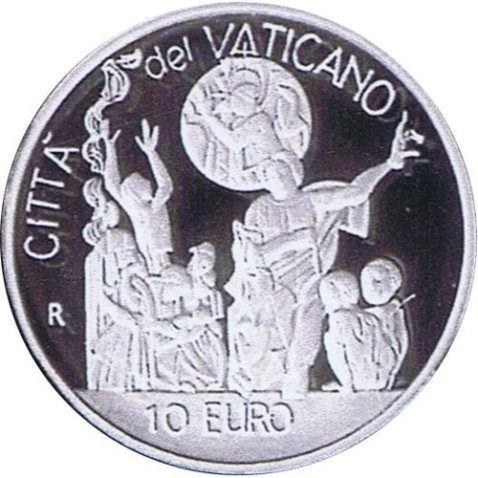 Vaticano 10 euros 2002. Dia Mundial Paz. Plata.