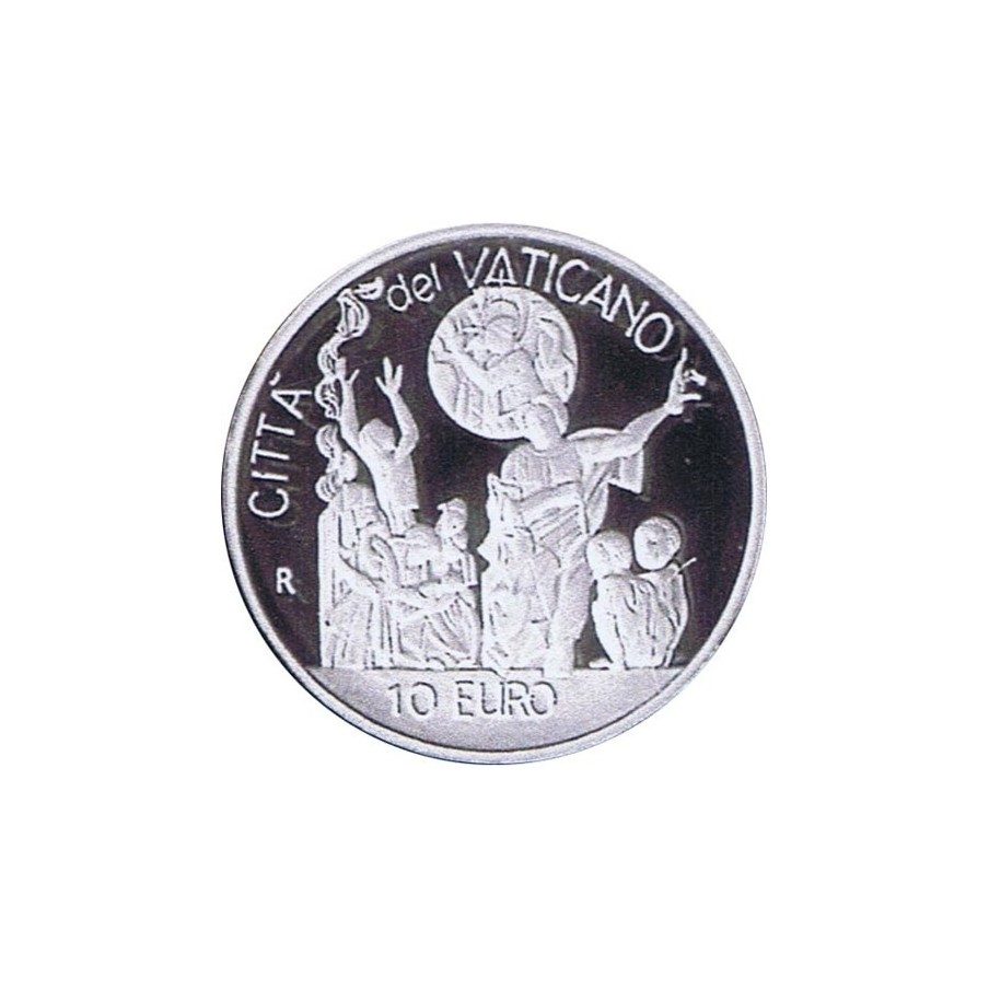 Vaticano 10 euros 2002. Dia Mundial Paz. Plata.