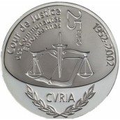 Luxemburgo 25 Euros 2002 Tribunal de Justicia. Plata.