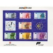 2002 BARNAFIL. Hojita recuerdo billetes euro