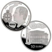 Moneda 2005 XXV Anivº Premios Principe  Asturias 10 euros. Plata
