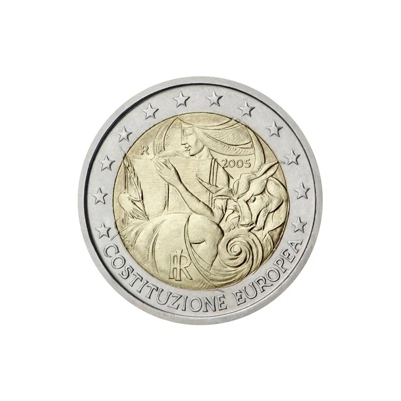 moneda conmemorativa 2 euros Italia 2005.