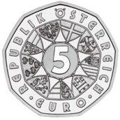 moneda Austria 5 Euros 2003 (nueve esquinas) Año del Agua