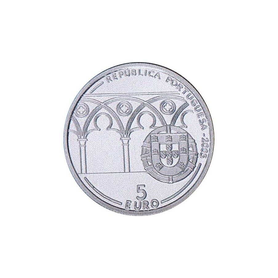 Portugal 5 Euros 2005 800 Aniversario Papa Juan XXI. Plata