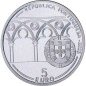Portugal 5 Euros 2005 800 Aniversario Papa Juan XXI. Plata