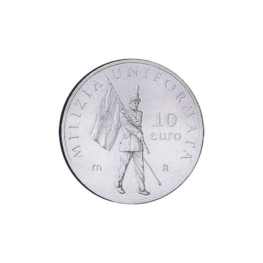 Moneda de plata San Marino 10 Euros 2005 Uniforme Militar.