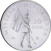 Moneda de plata San Marino 10 Euros 2005 Uniforme Militar.