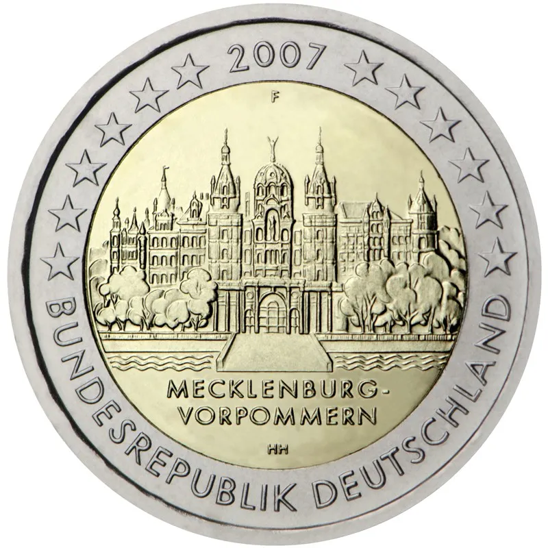 moneda conmemorativa 2 euros Alemania 2007. 5 monedas.