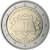 moneda Finlandia 2 euros 2007 Tratado de Roma