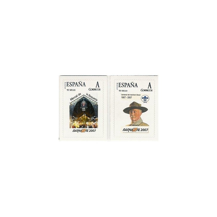 2007 BARNAFIL. 2 sellos personalizados (Mercados y Scouts)
