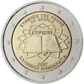 moneda Grecia 2 euros 2007 Tratado de Roma