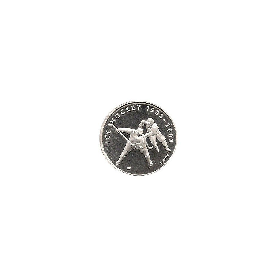 Moneda de plata 20 francos Suiza 2008 Hockey.