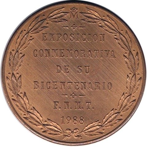 Medalla FNMT Bicentenario Carlos III. Cobre.
