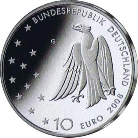 moneda Alemania 10 Euros 2008 G. Franz Kafka.
