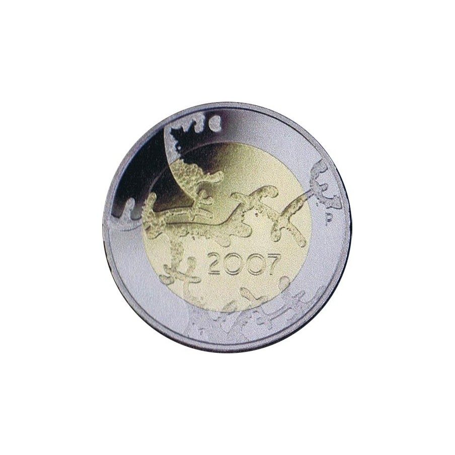 moneda Finlandia 5 Euros 2007 90º Independencia (proof)
