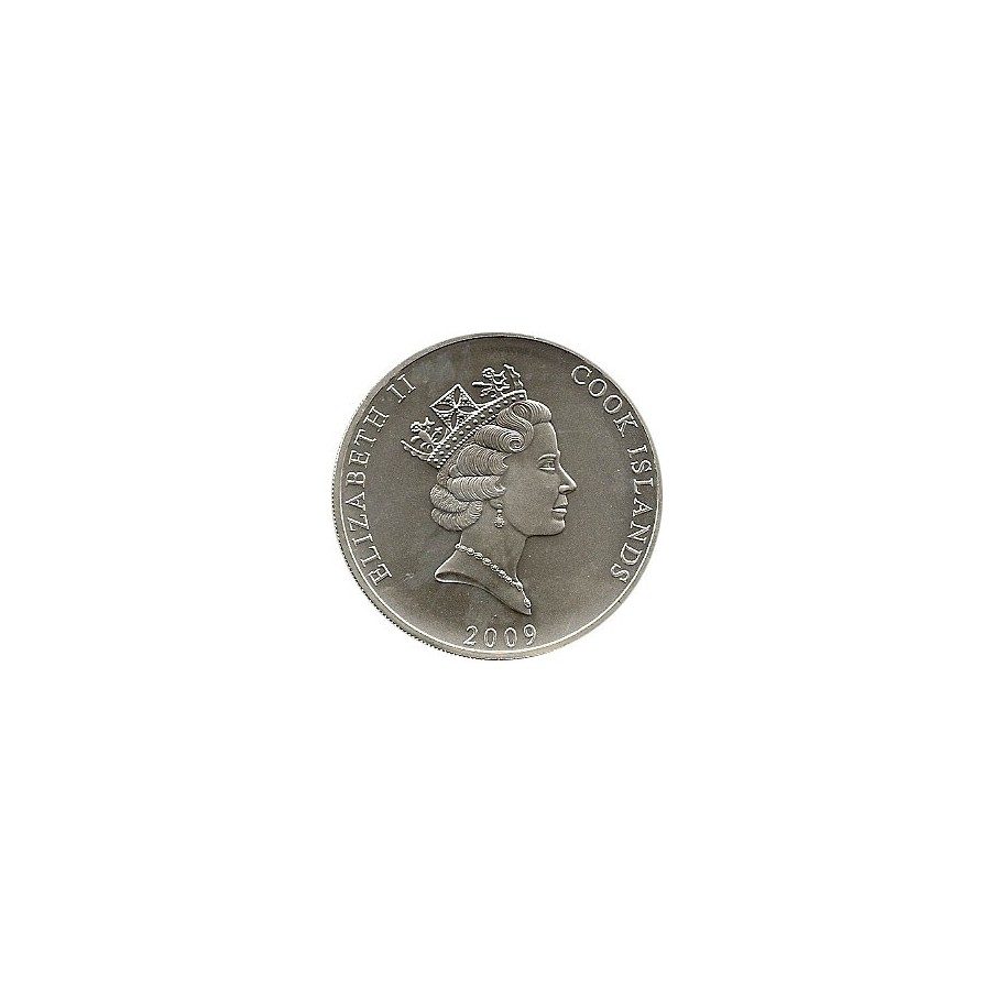 Moneda de plata 1$ Islas Cook 2009. Barco.