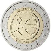 moneda Holanda 2 euros 2009 "10 Años de la EMU"