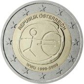 moneda Austria 2 euros 2009 "10 Años de la EMU"