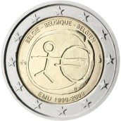 moneda Bélgica 2 euros 2009 "10 Años de la EMU"