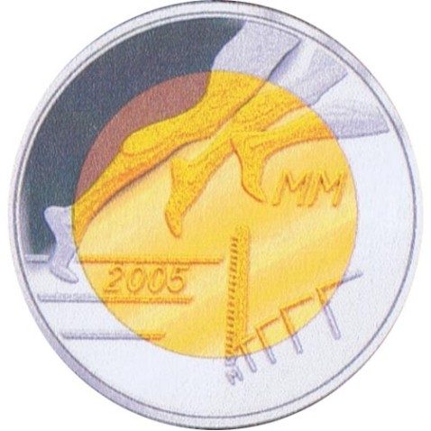 moneda Finlandia 5 Euros 2005 Atletismo.