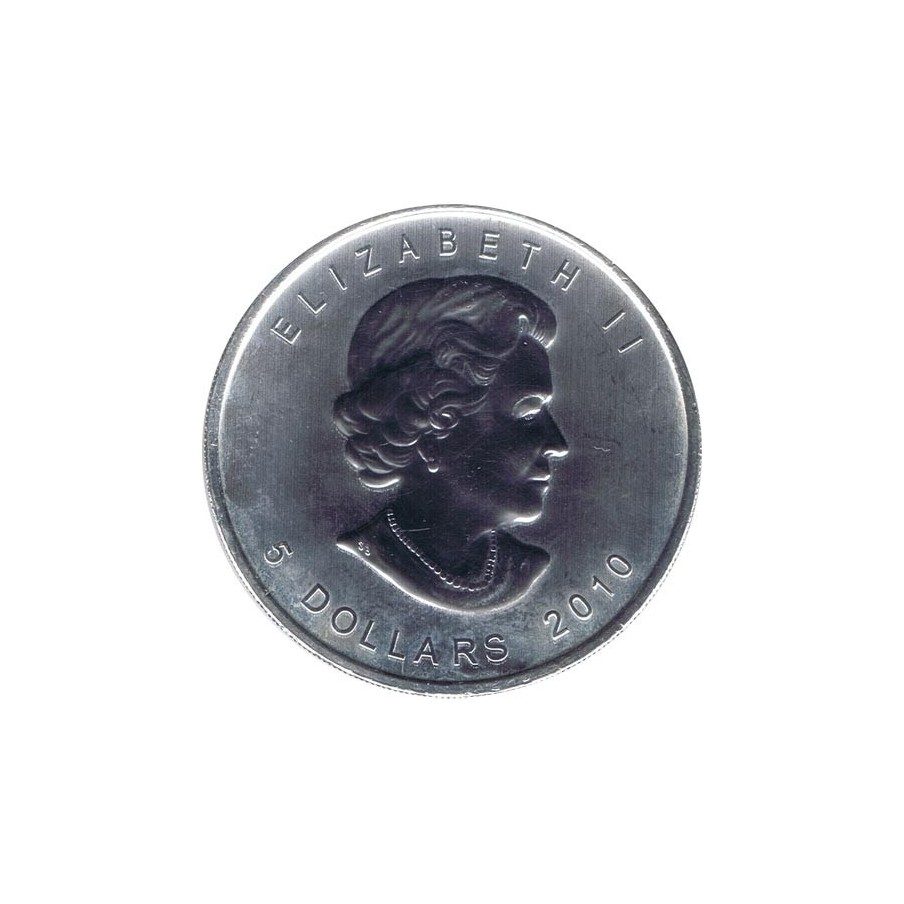 Moneda onza de plata 5$ Canada Hoja de Arce 2010