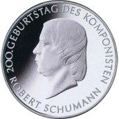 moneda Alemania 10 Euros 2010 J. Robert Schumann.