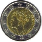 moneda conmemorativa 2 euros Monaco 2007 Grace kelly Prueba