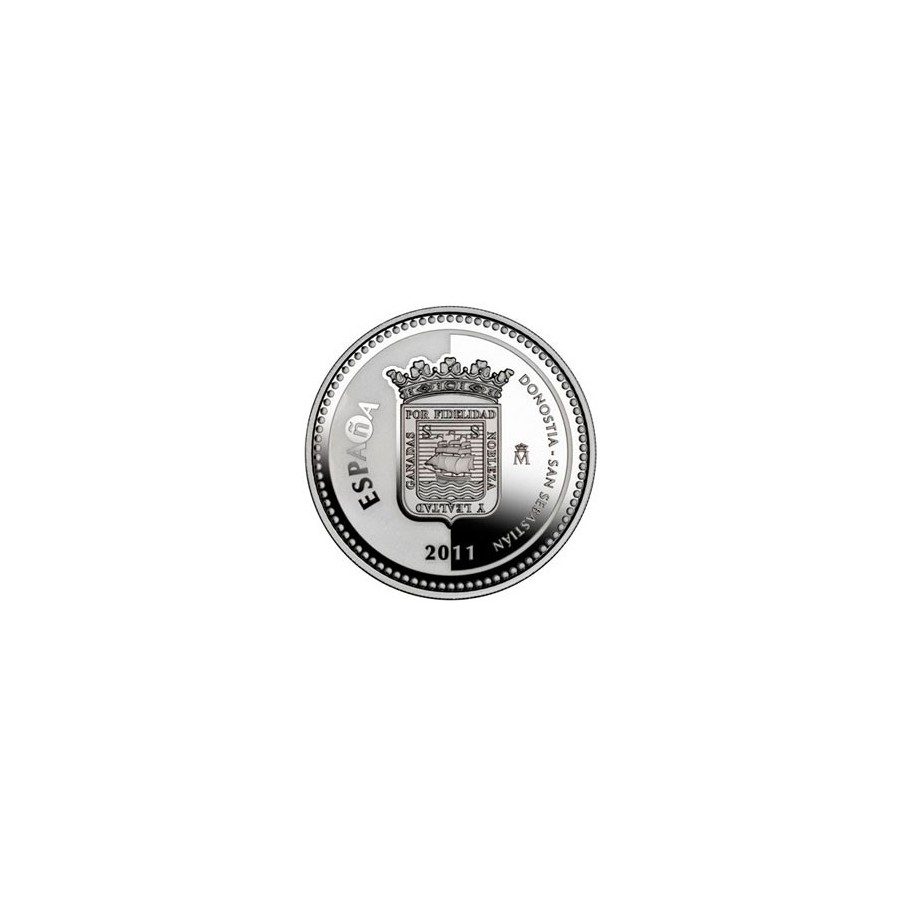 Moneda 2011 Capitales de provincia. S. Sebastian. 5 euros. Plata