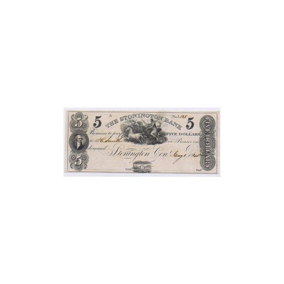 Stonington 5$ 1845. The Stonington Bank. SC.