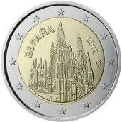 moneda conmemorativa 2 euros España 2012 Catedral de Burgos.