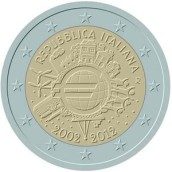 moneda Italia 2 euros 2012 "X ANIVERSARIO DEL EURO".