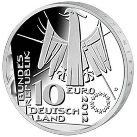 moneda Alemania 10 Euros 2012 D. Biblioteca Nacional.