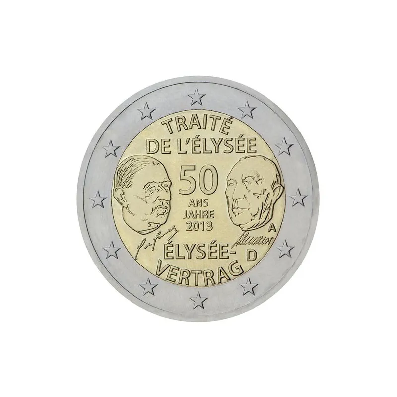 moneda conmemorativa 2 euros Alemania 2013 Tratado Eliseo. 5 mon