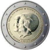moneda conmemorativa 2 euros Holanda 2013 Reina Beatriz.