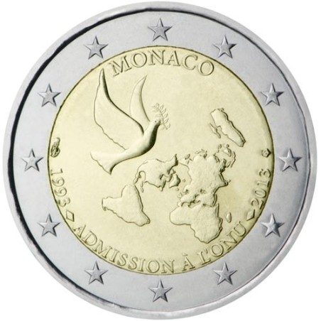 moneda conmemorativa 2 euros Monaco 2013 ONU.