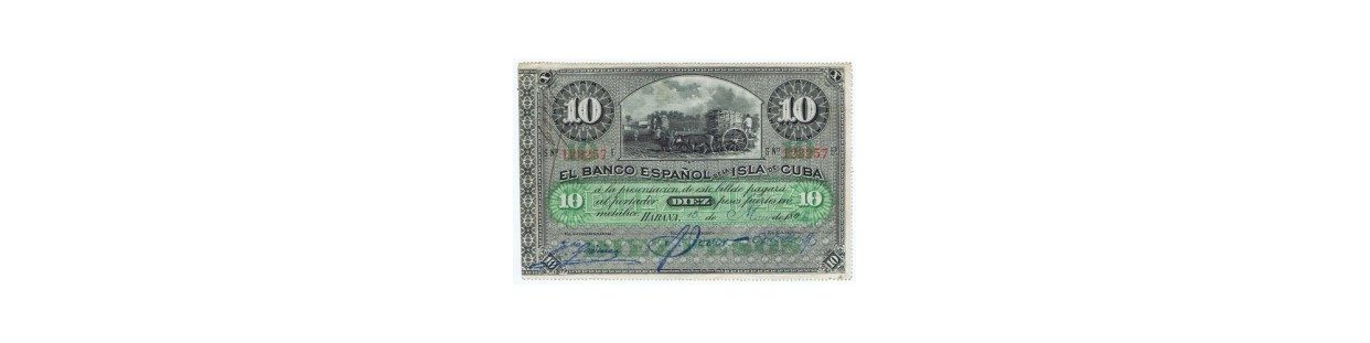Billetes España Isla de Cuba