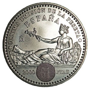 Monedas de 2000 pesetas en plata
